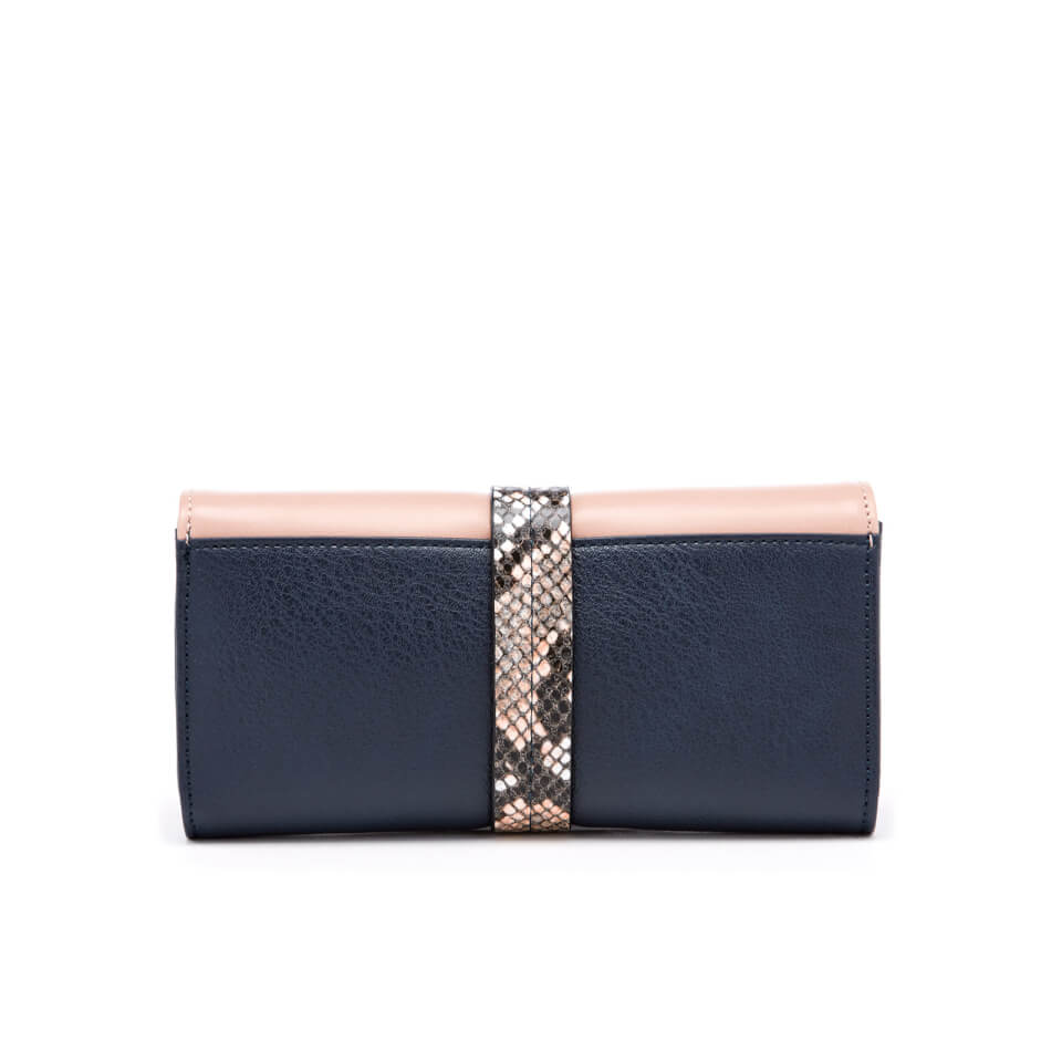 Dune Women's Karys Snake Long Purse - Navy