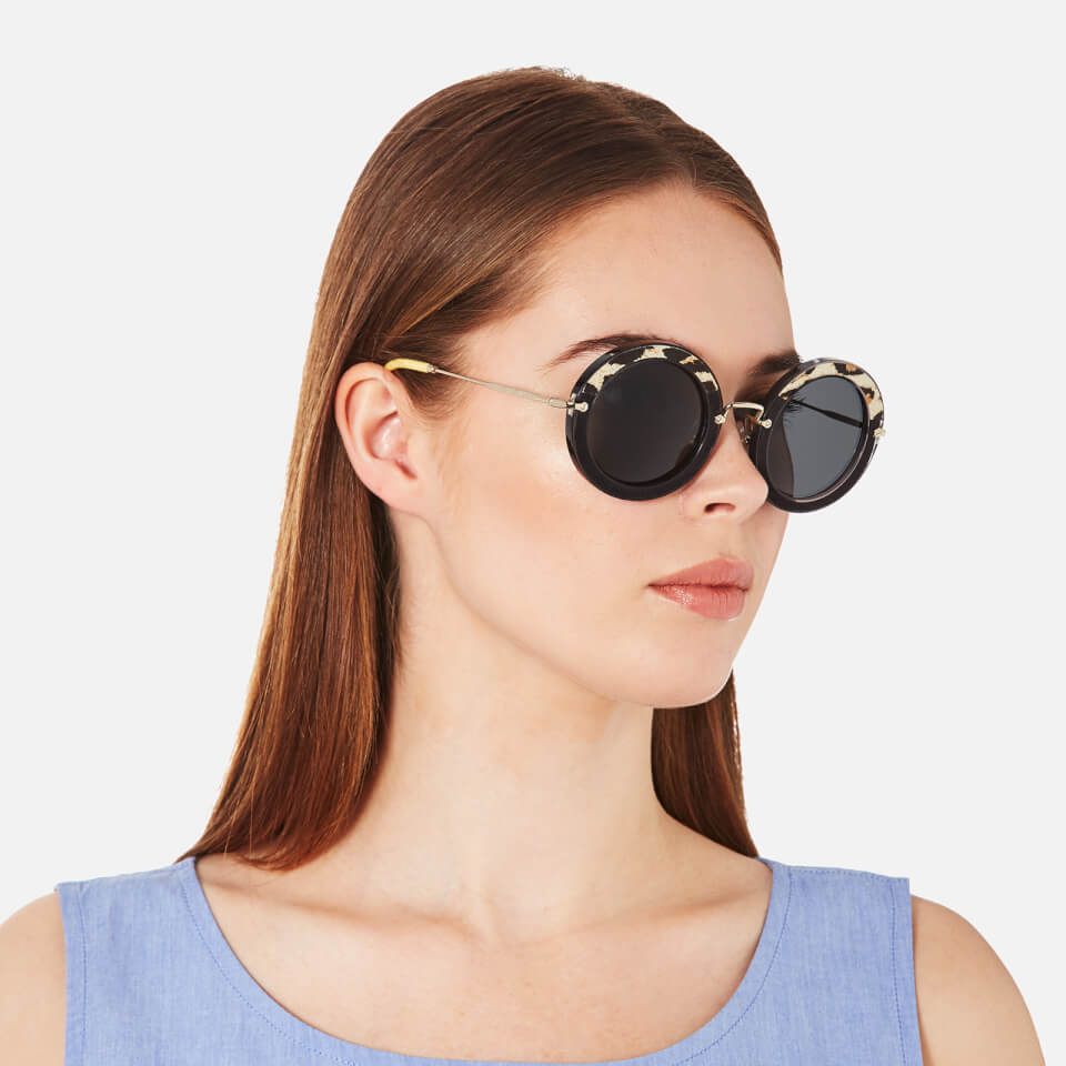 Miu Miu Women's Round Oversized Sunglasses - Transparent Grey