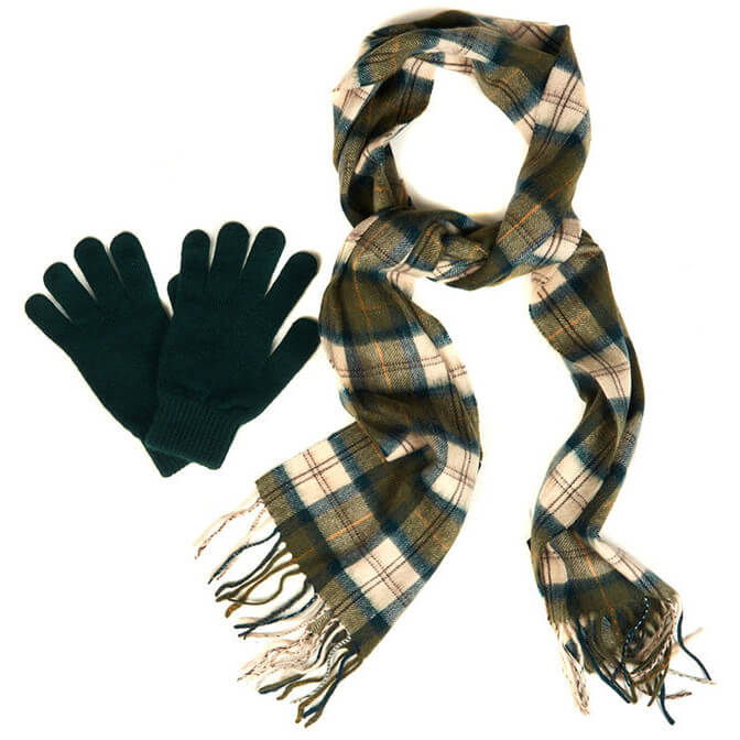 Barbour Scarf and Gloves Set - Ancient