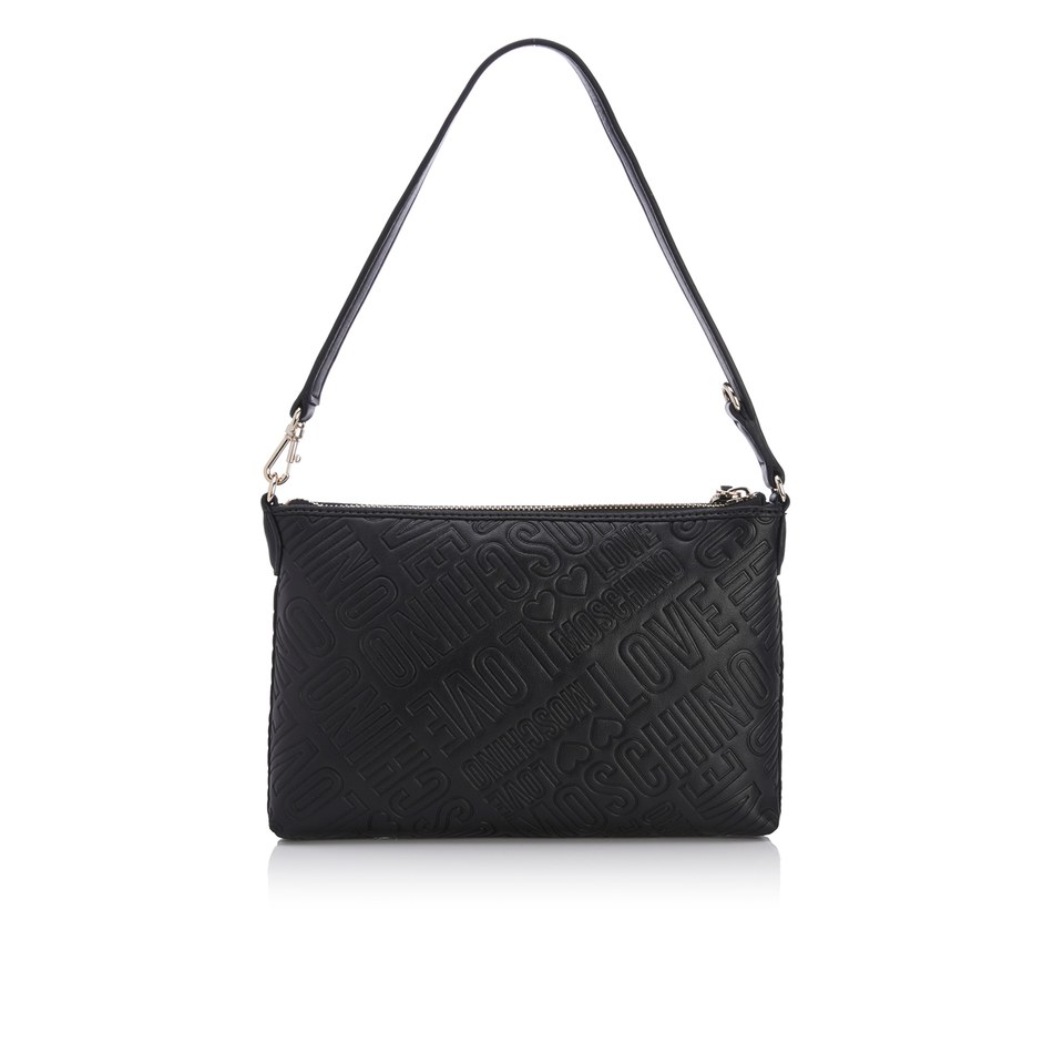 Love Moschino Women's Love Printed Shoulder Clutch Bag - Black