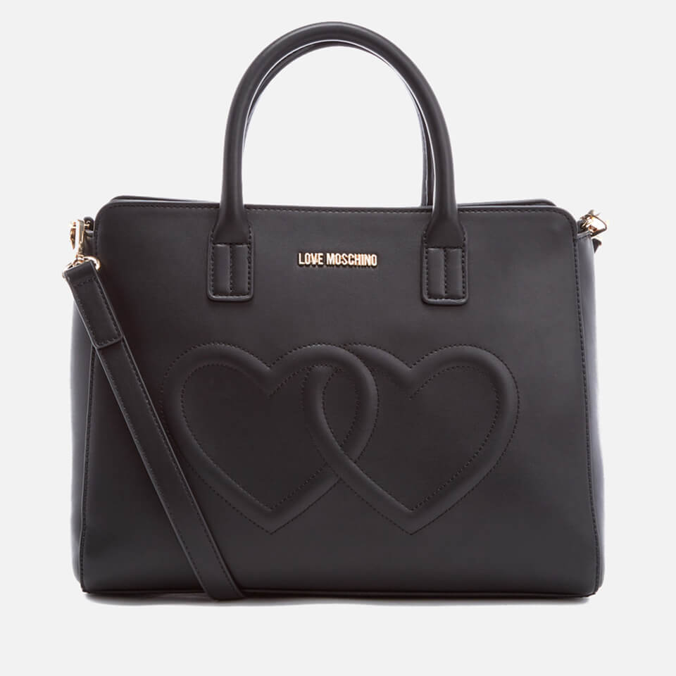Love Moschino Women's Love Heart Embossed Tote Bag - Black