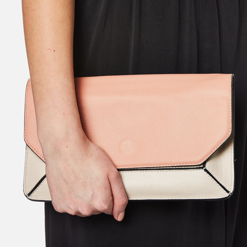 Dune multi coloured clutch bag top