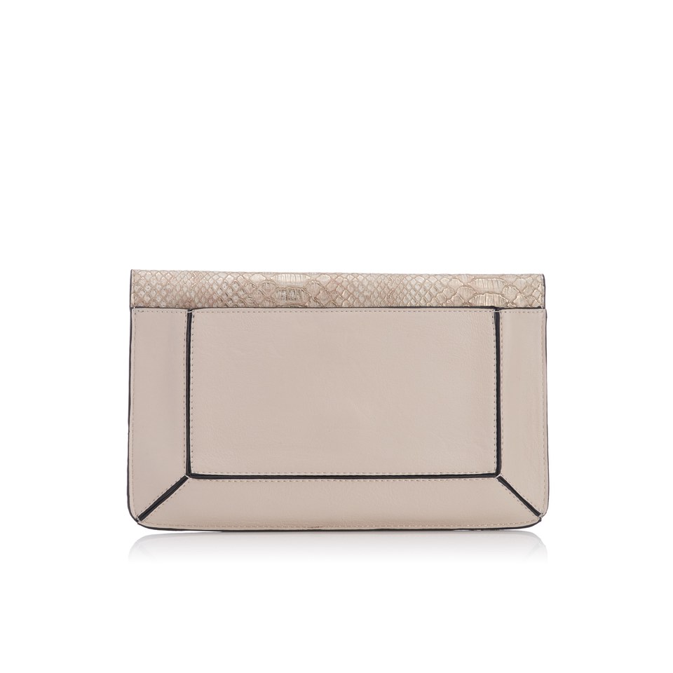 Dune Women's Ellio Reptile Reversible Fold Over Clutch Bag - Cream Reptile