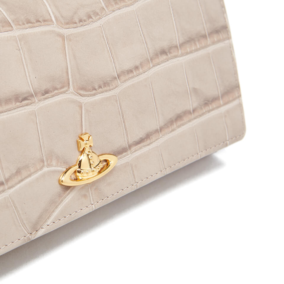 Vivienne Westwood Women's Royal Oak Croc Leather Credit Card Purse - Taupe
