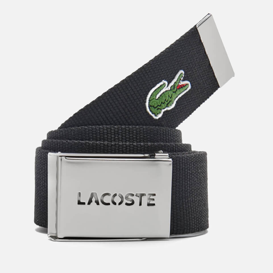 Lacoste Men's Perforated Plate Belt - Black