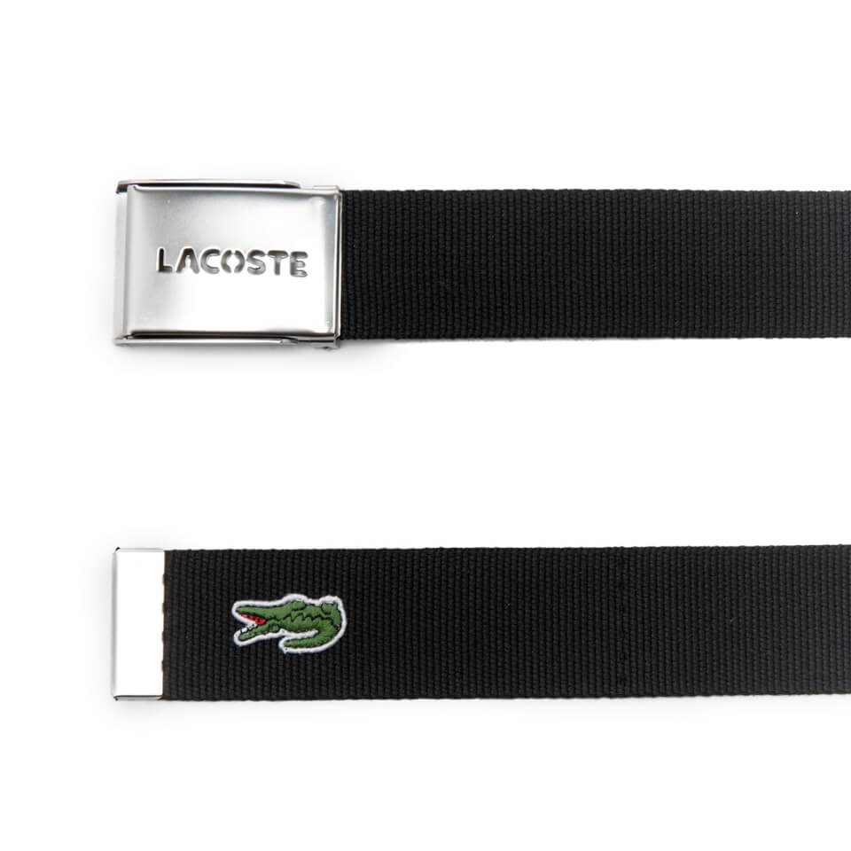 Lacoste Men's Perforated Plate Belt - Black