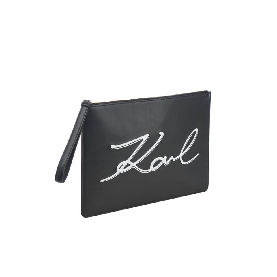 Karl Lagerfeld Women's K/Metal Signature Pouch - Black