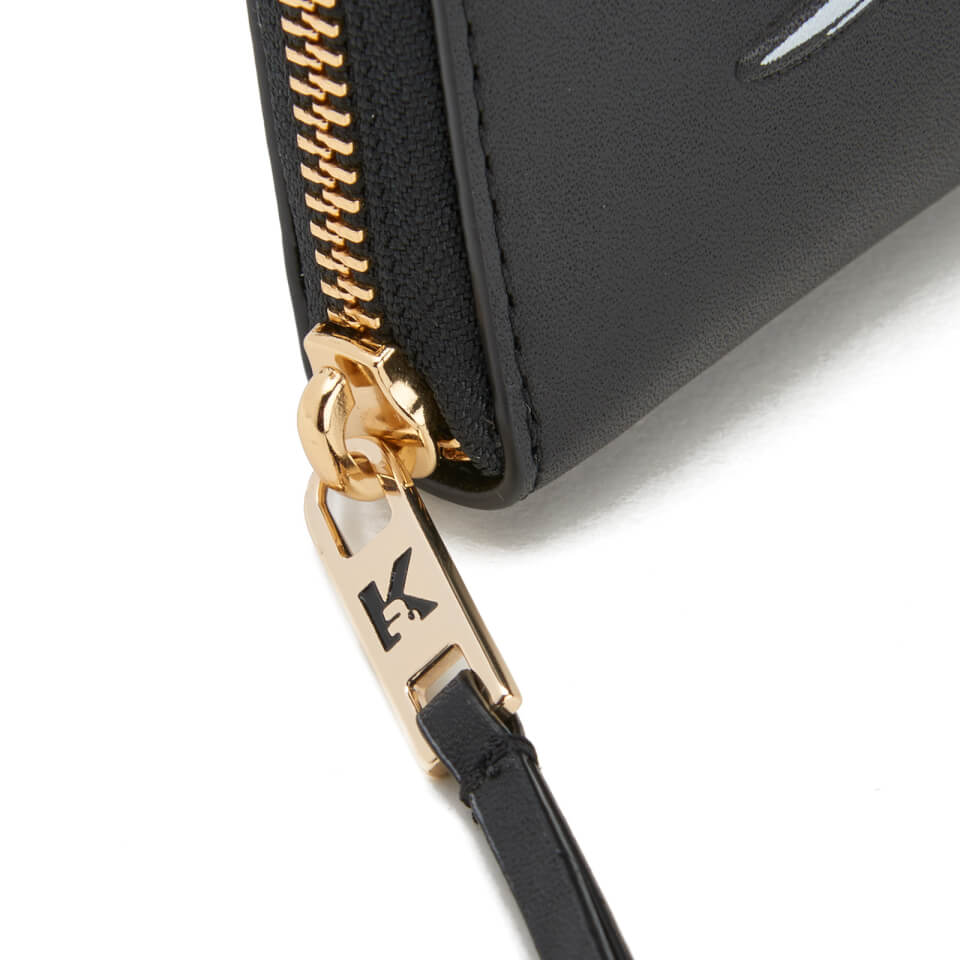 Karl Lagerfeld Women's K/Metal Signature Zip Wallet - Black