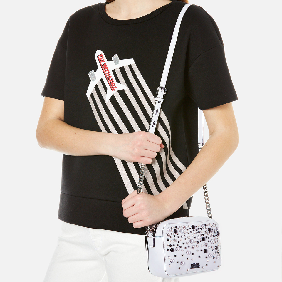 Karl Lagerfeld Women's K/Rocky Studs Small Cross Body Bag - White