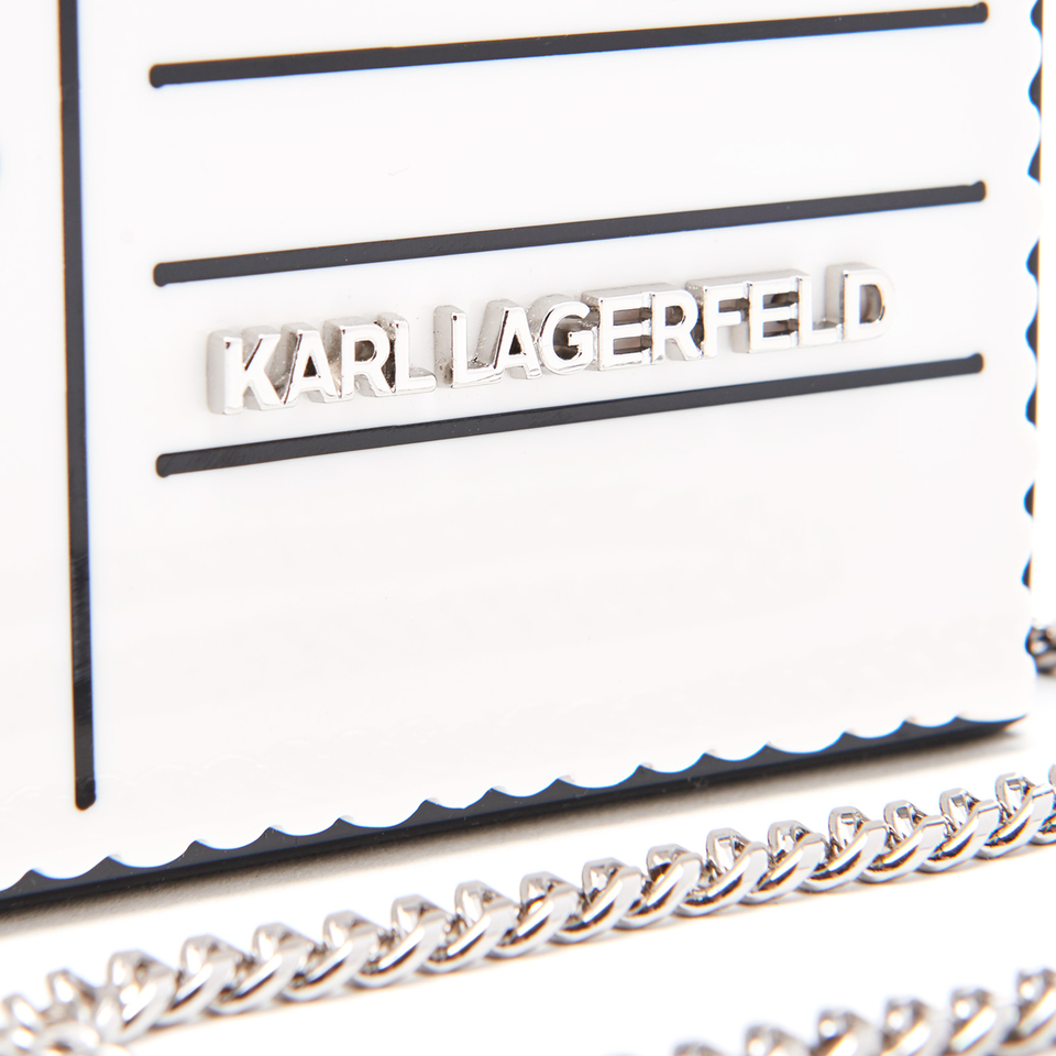 Karl Lagerfeld Women's Karl Postcard Minaudiere Bag - White