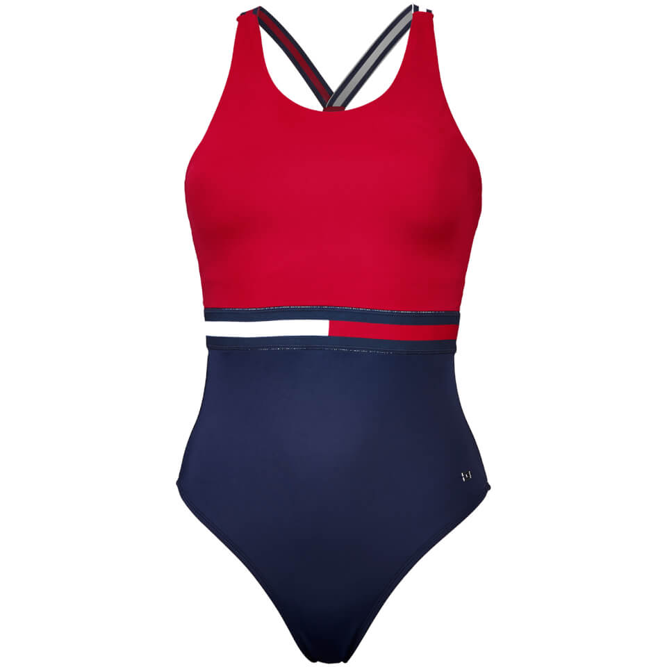 Tommy Hilfiger Women's Hanalei Bathing Suit - Crimson/Navy