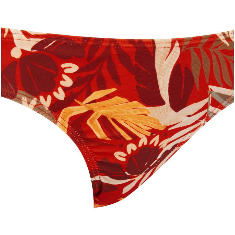MINKPINK Women's Monsoon Leaves Splice Bikini Bottoms - Red