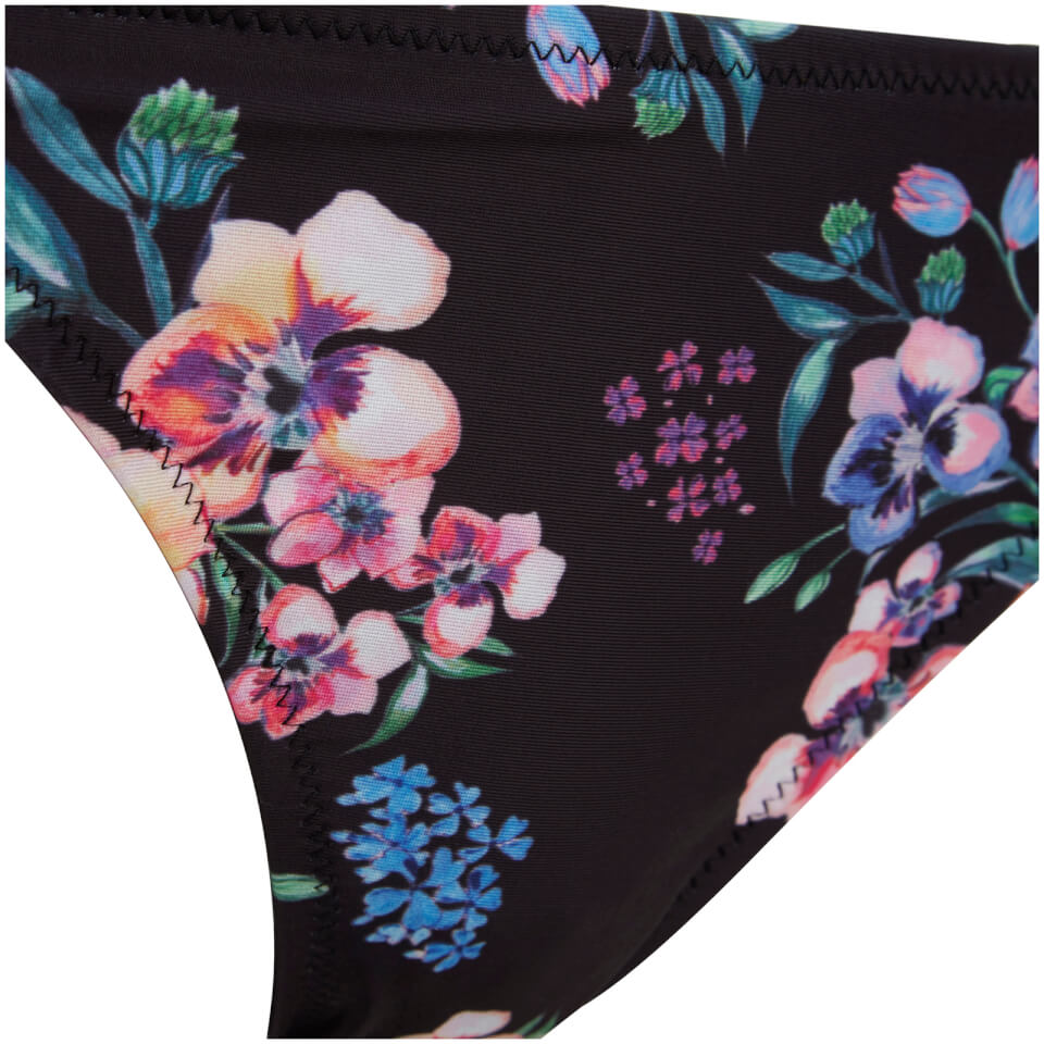 MINKPINK Women's Hidden Wonder Hipster Bikini Bottoms - Black Floral