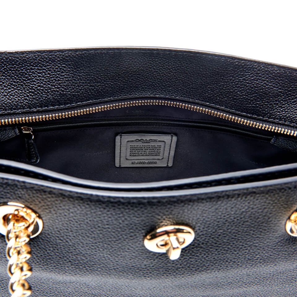 Coach Women's Turnlock Chain Tote Bag - Black