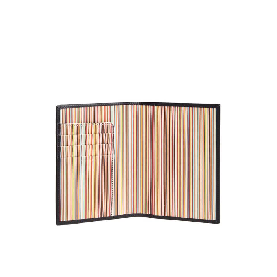 Paul Smith Men's Interior Multi Stripe Passport Cover - Black