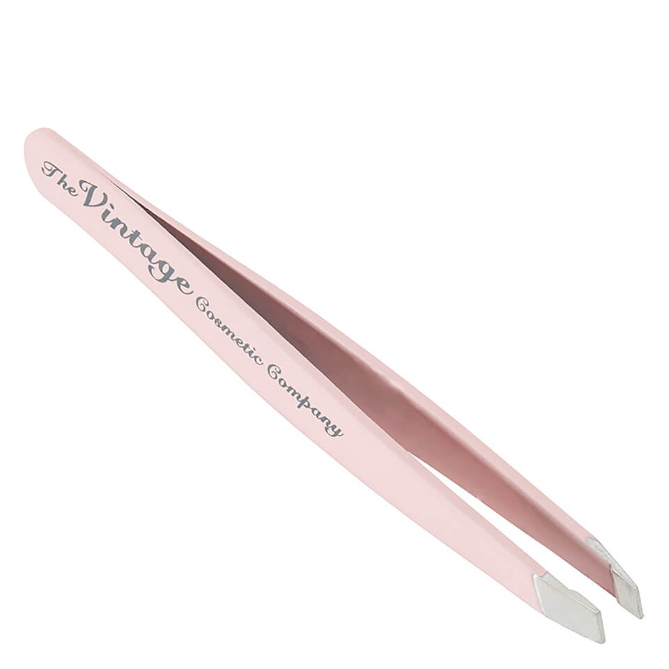 The Vintage Cosmetics Company Slanted Tweezers Soft Touch - Pink