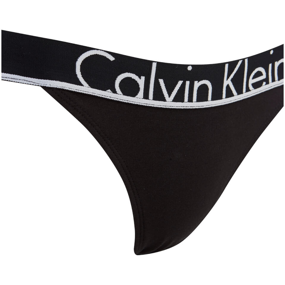 Calvin Klein Women's Thick Band Tanga Briefs - Black