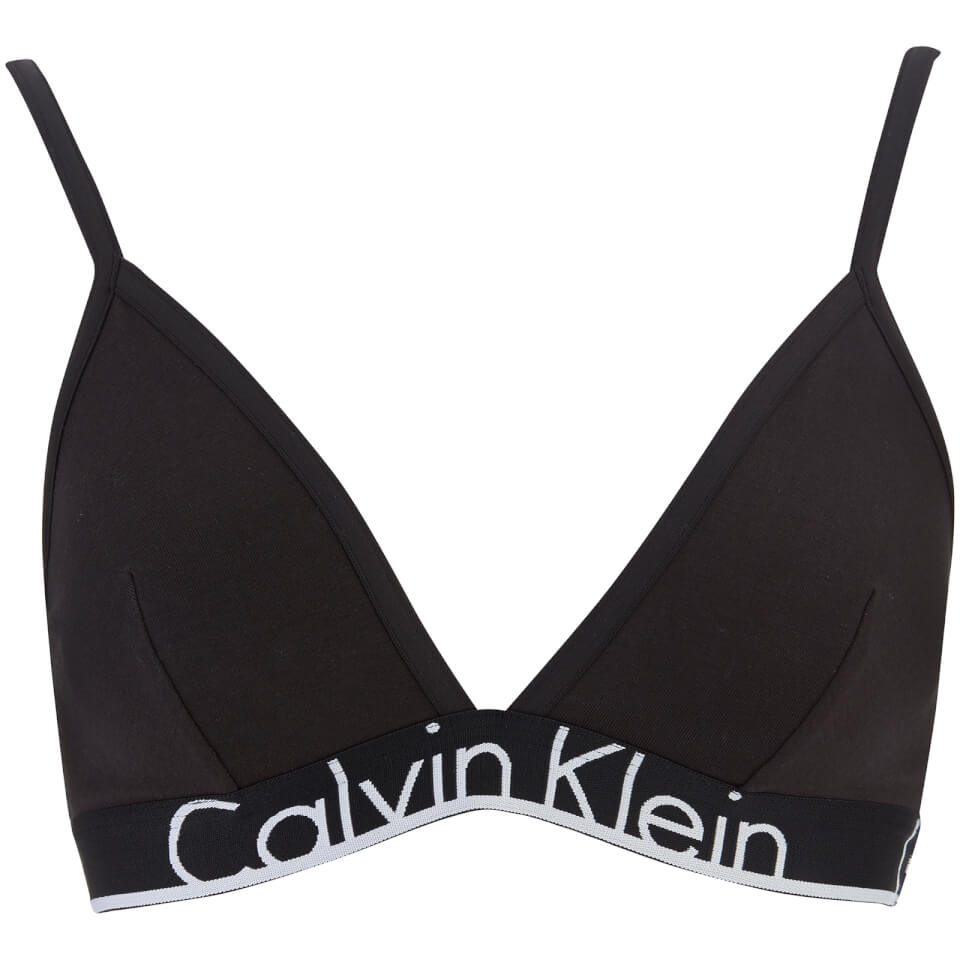 Calvin Klein Women's Thick Band Triangle Underlined Bra - Black