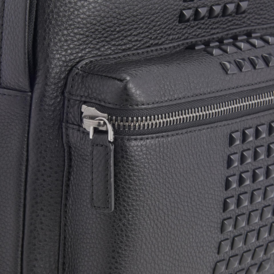 Michael Kors Men's Bryant Pebble Leather Studded Backpack - Black