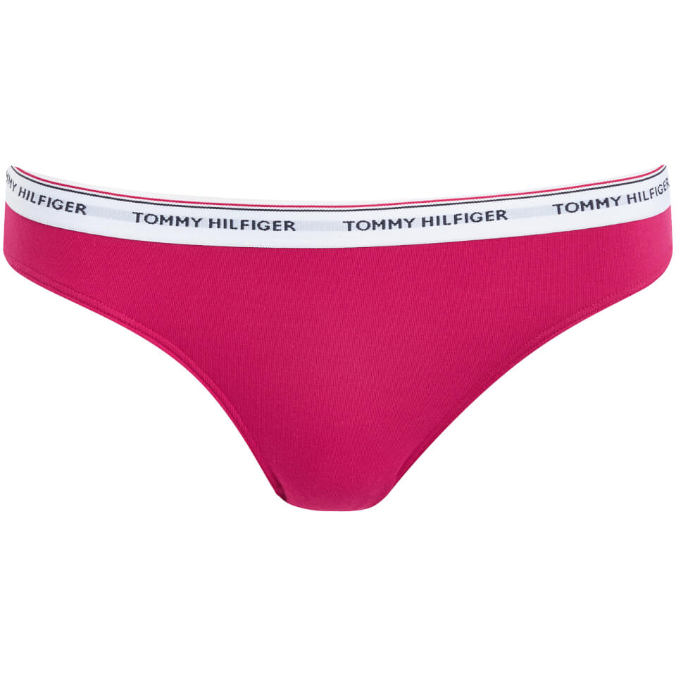 Tommy Hilfiger Women's 3 Pack Bikini Briefs - Cerise/Pool Blue/White