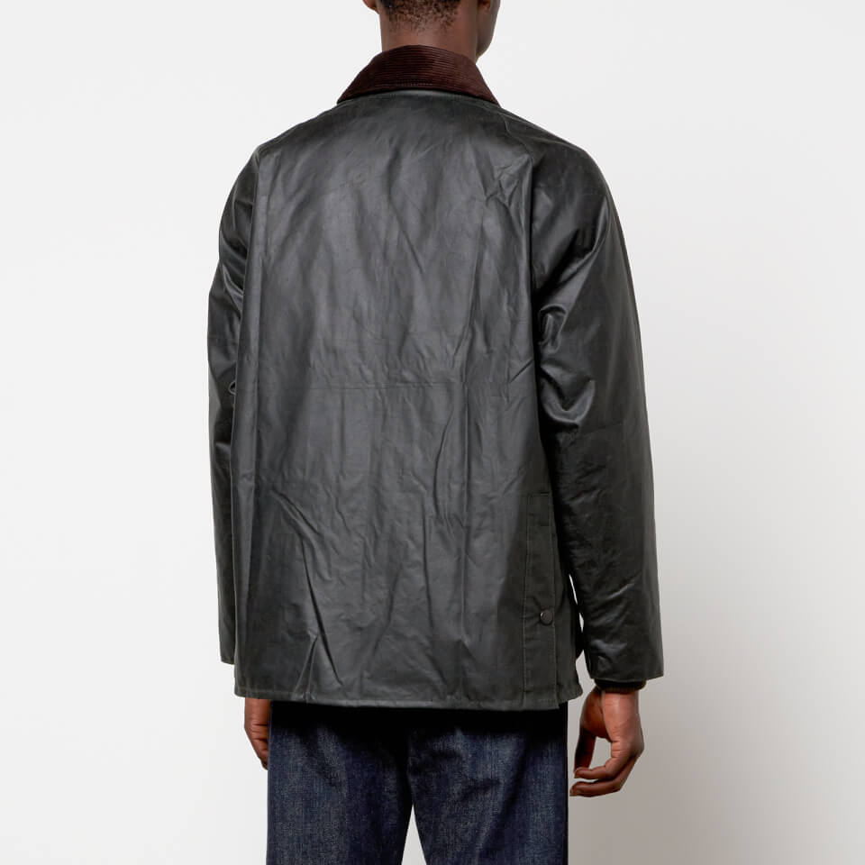 Barbour goosall wax jacket with borg collar in navy 2025
