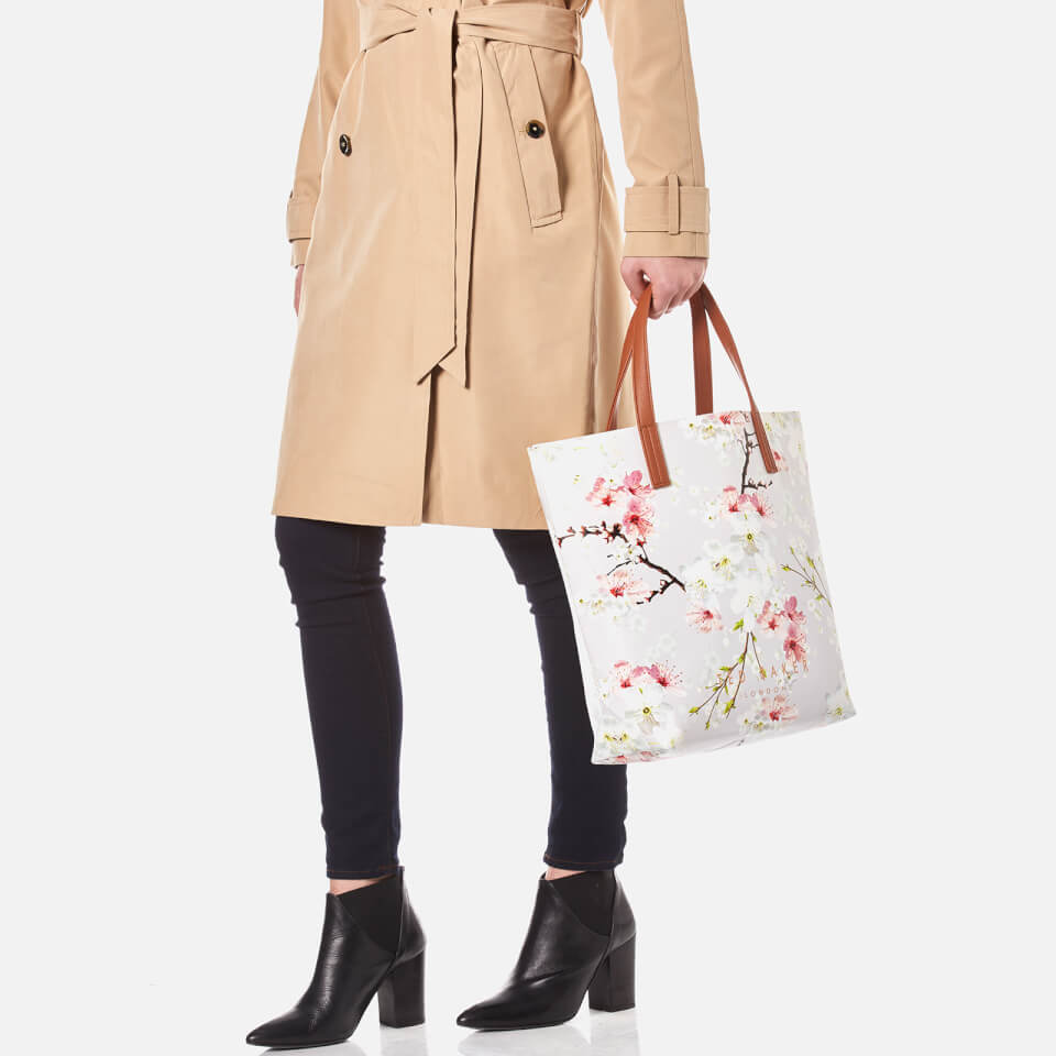 Ted Baker Women's Caitlen Oriental Blossom Large Shopper Bag - Light Grey