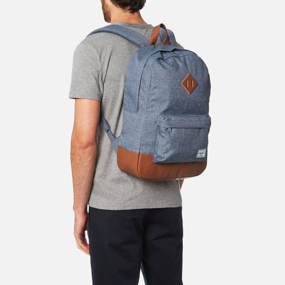 Herschel Supply Co. Heritage Backpack - Dark Chambray Crosshatch/Tan Synthetic Leather