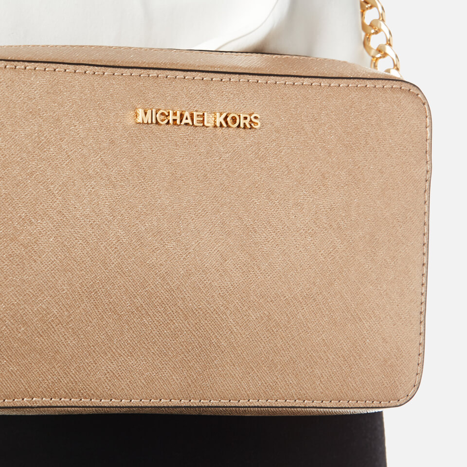 MICHAEL MICHAEL KORS Women's Jet Set Travel Medium East West Cross Body Bag - Pale Gold