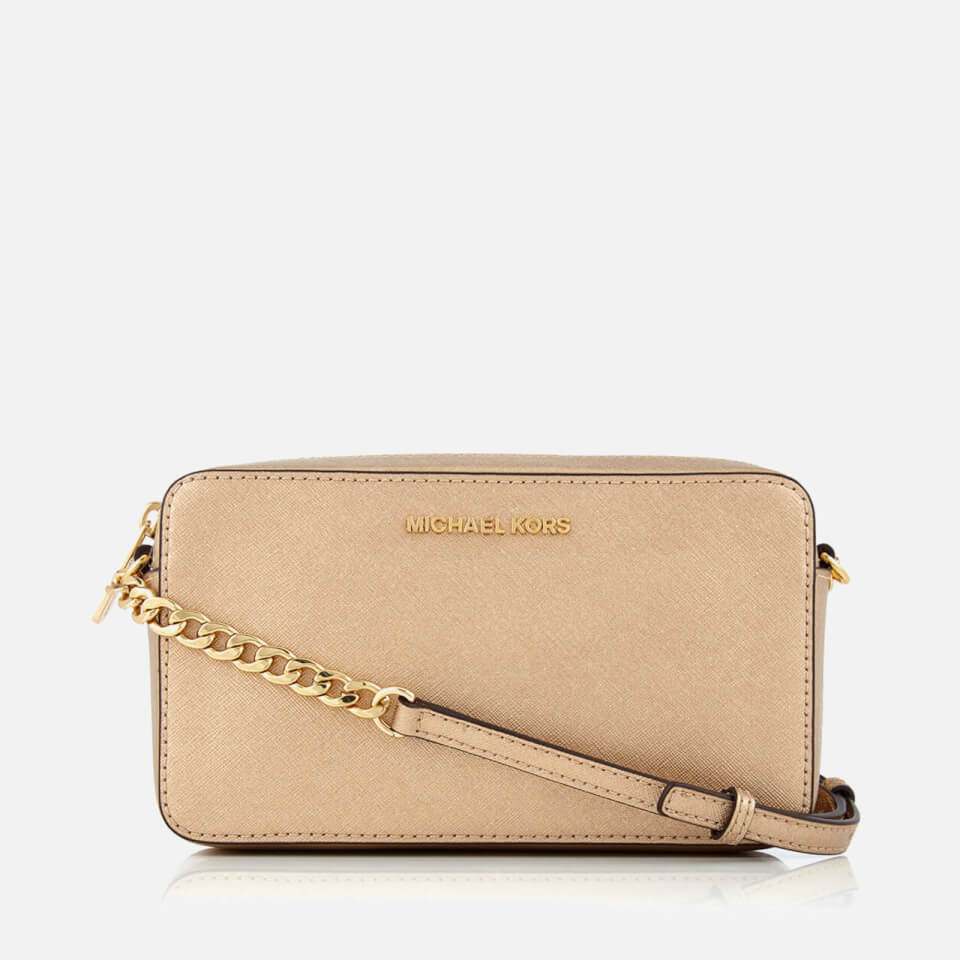 MICHAEL MICHAEL KORS Women's Jet Set Travel Medium East West Cross Body Bag - Pale Gold