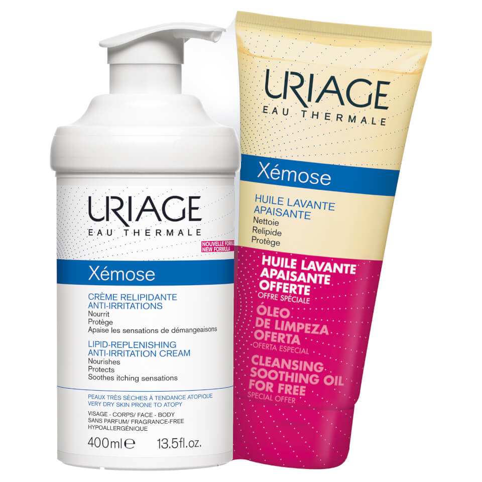 Uriage Xemose Creme Relipidante Anti-Irritations 400ml and FREE Xemose Huile Lavante 200ml