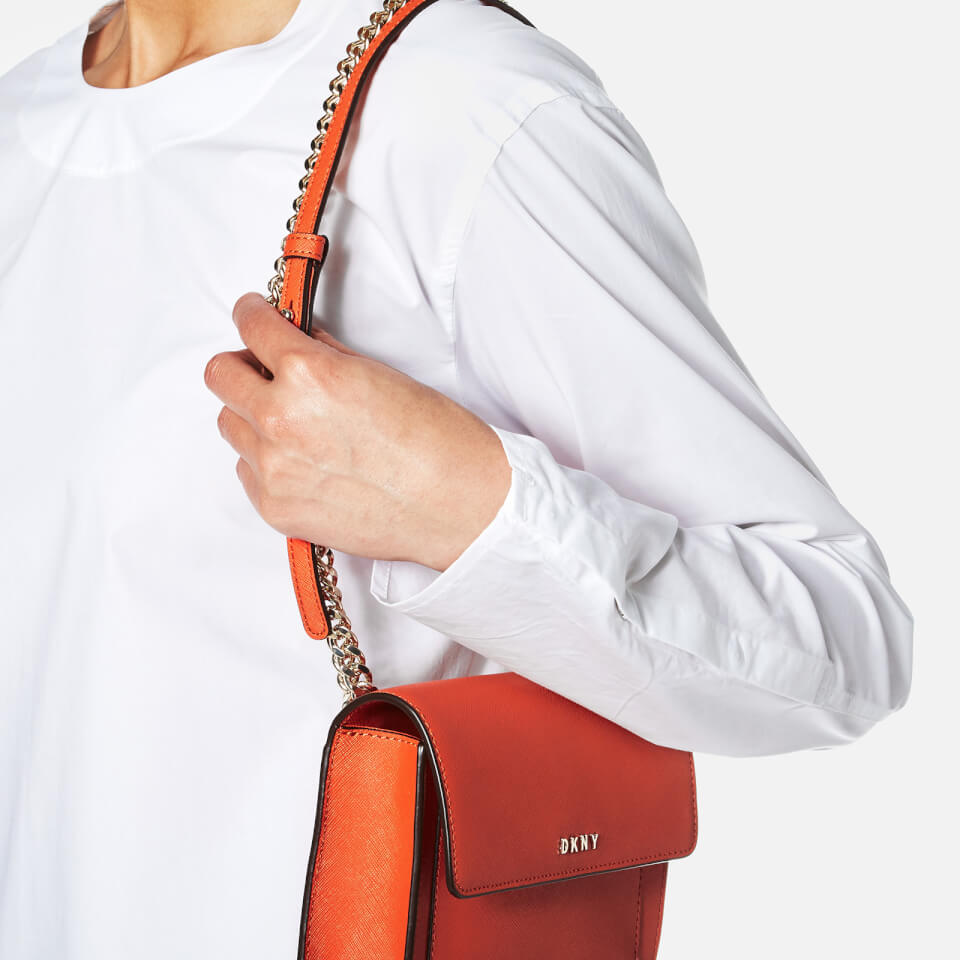 DKNY Women's Bryant Park Mini Flap Cross Body Bag - Orange