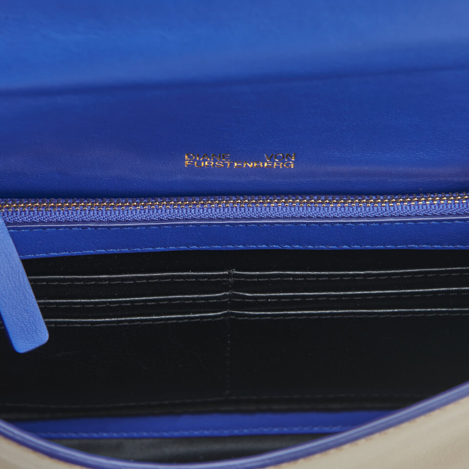 Diane von Furstenberg Women's Uptown Clutch Bag - Taupe Cobalt