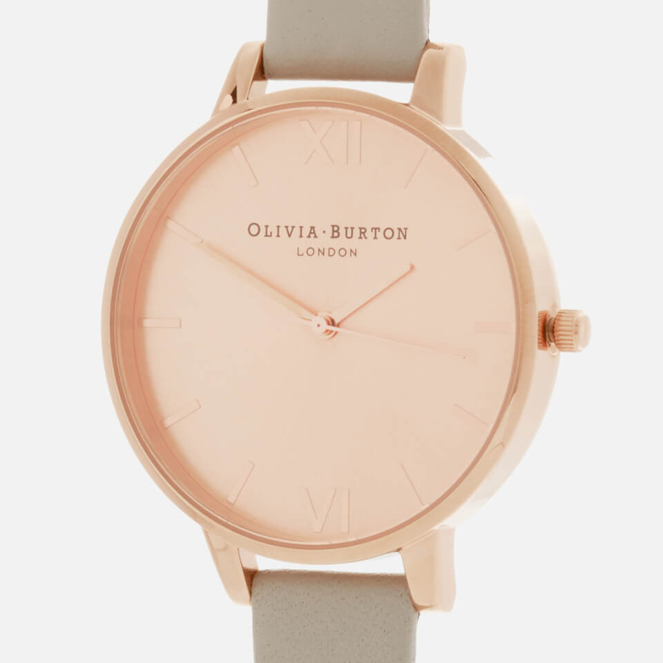 Olivia Burton Women's Big Dial Watch - Grey/Rose Gold