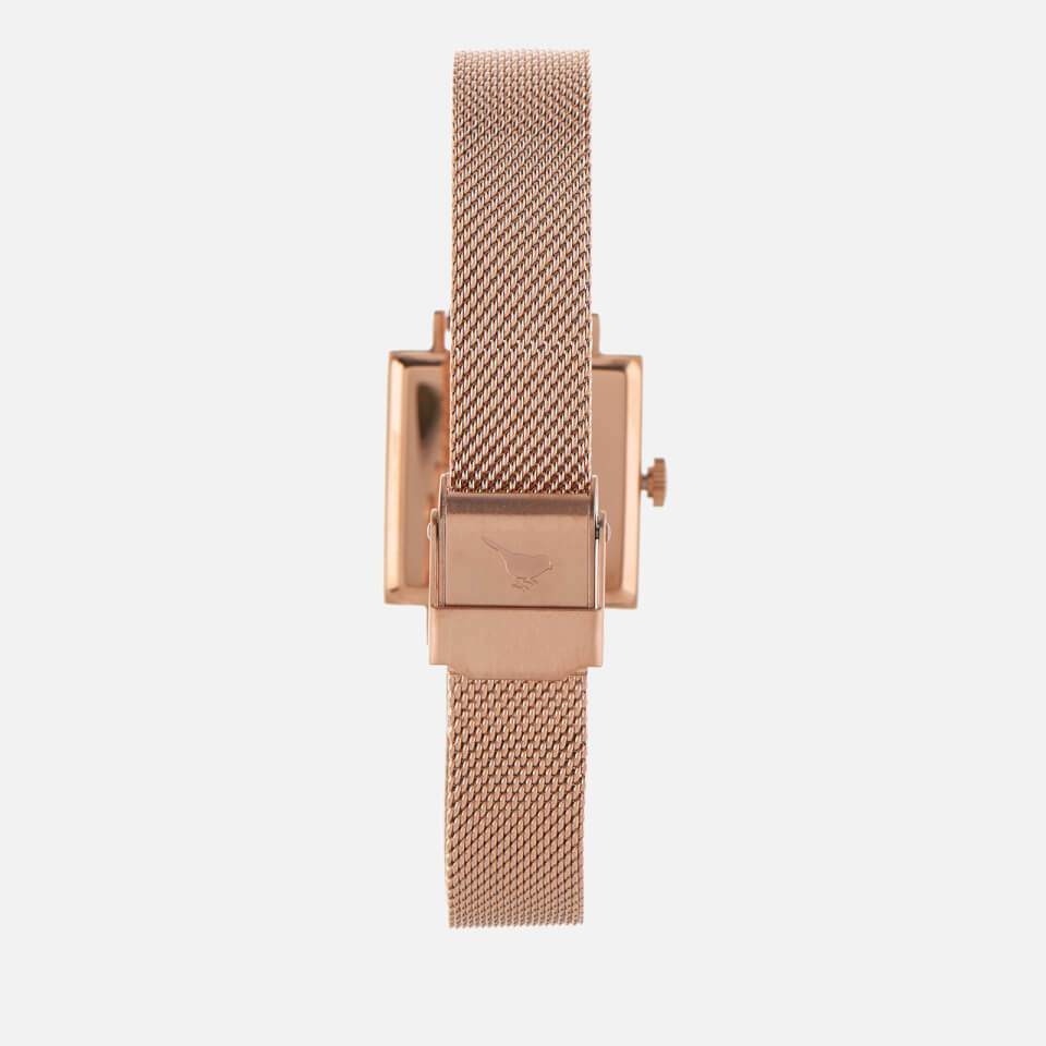 Olivia Burton Women's Moulded Bee Midi Square Dial Watch - Midnight/Rose Gold