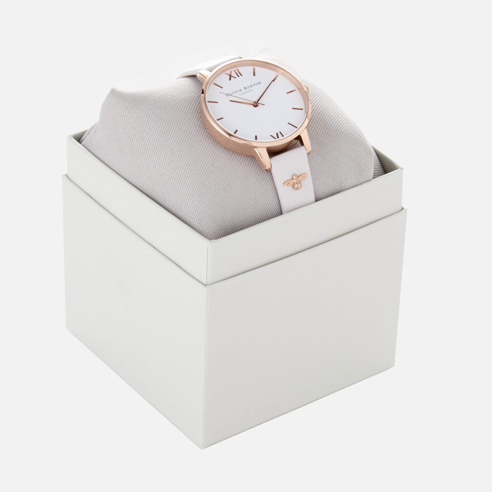 Olivia Burton Women's 3D Bee Embellished Strap Watch - Blush/Rose Gold