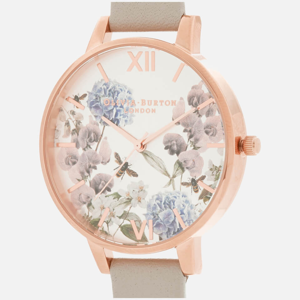 Olivia Burton Women's Enchanted Garden Watch - Grey/Rose Gold