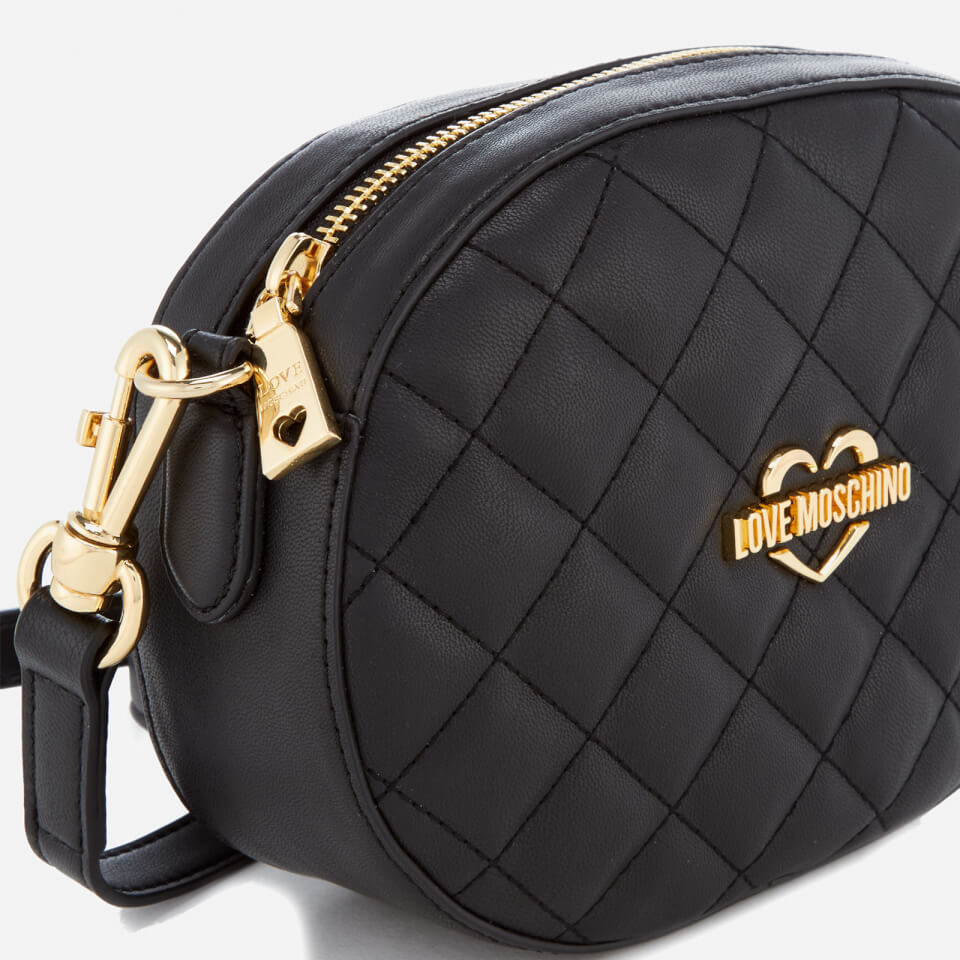 Love Moschino Women's Quilted Round Small Cross Body Bag - Black