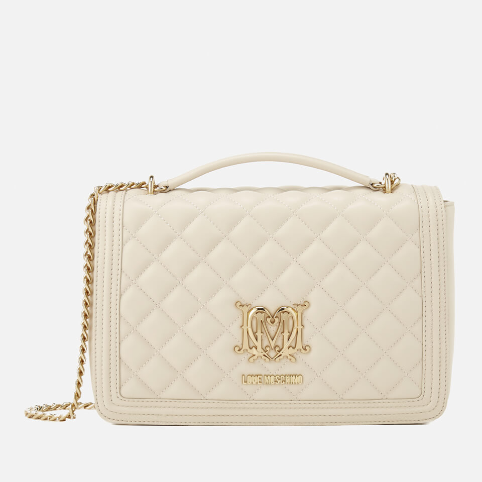 Love Moschino Women's Quilted Medium Flap Shoulder Bag - Ivory