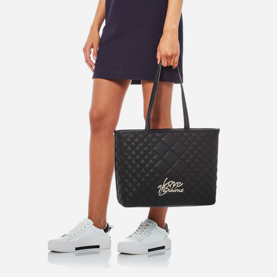 Love Moschino Women's Matt Quilted Shopper Tote Bag - Black
