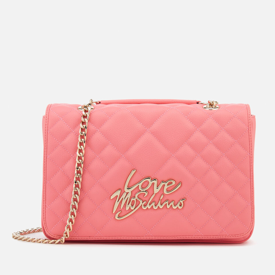 Love Moschino Women's Matt Quilted Flap Shoulder Bag - Pink