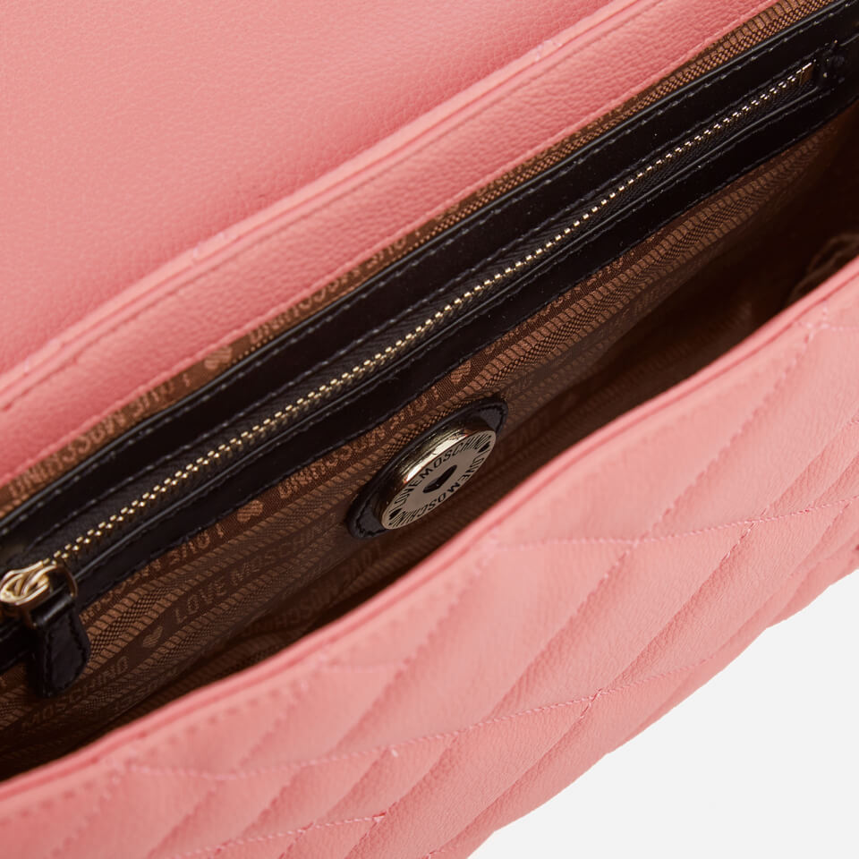Love Moschino Women's Matt Quilted Flap Shoulder Bag - Pink