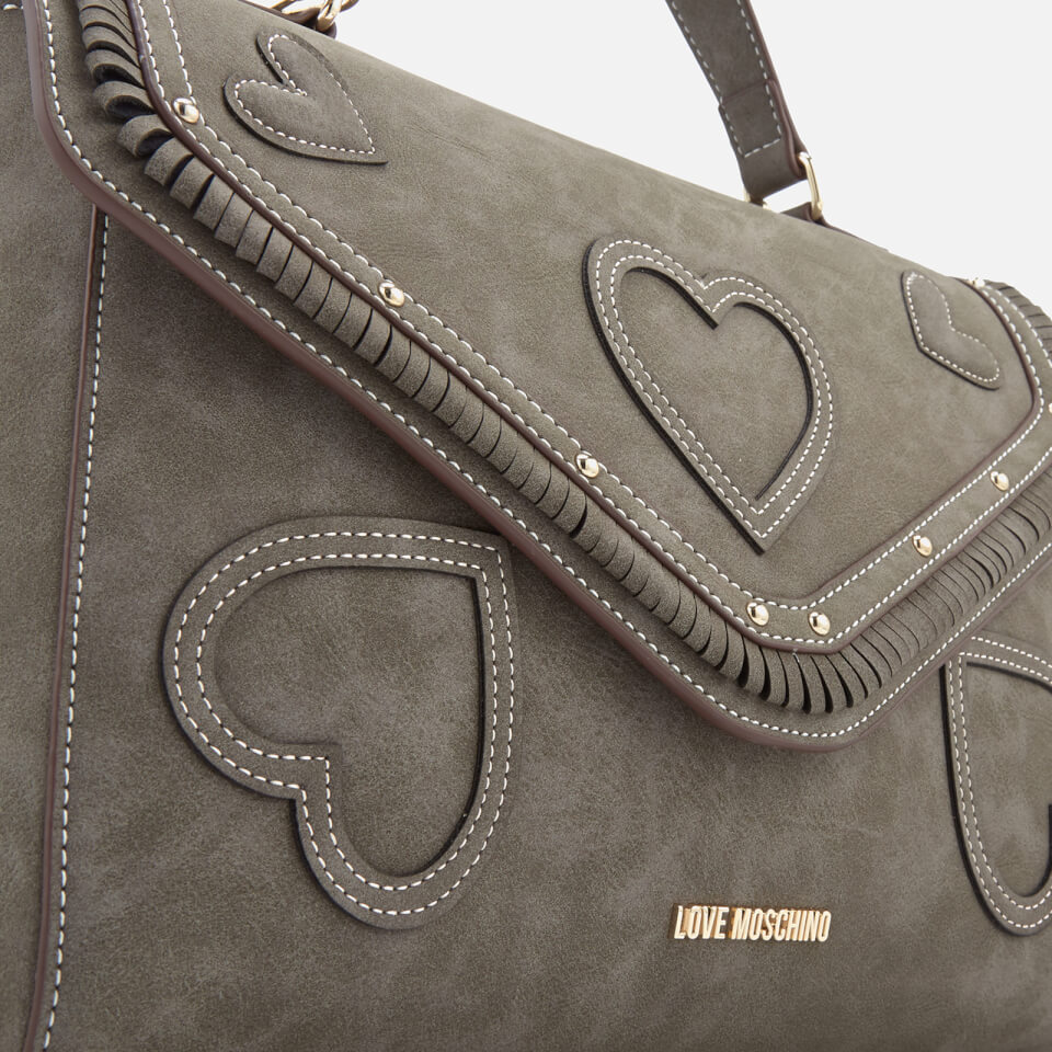 Love Moschino Women's Heart Applique Satchel Bag - Grey