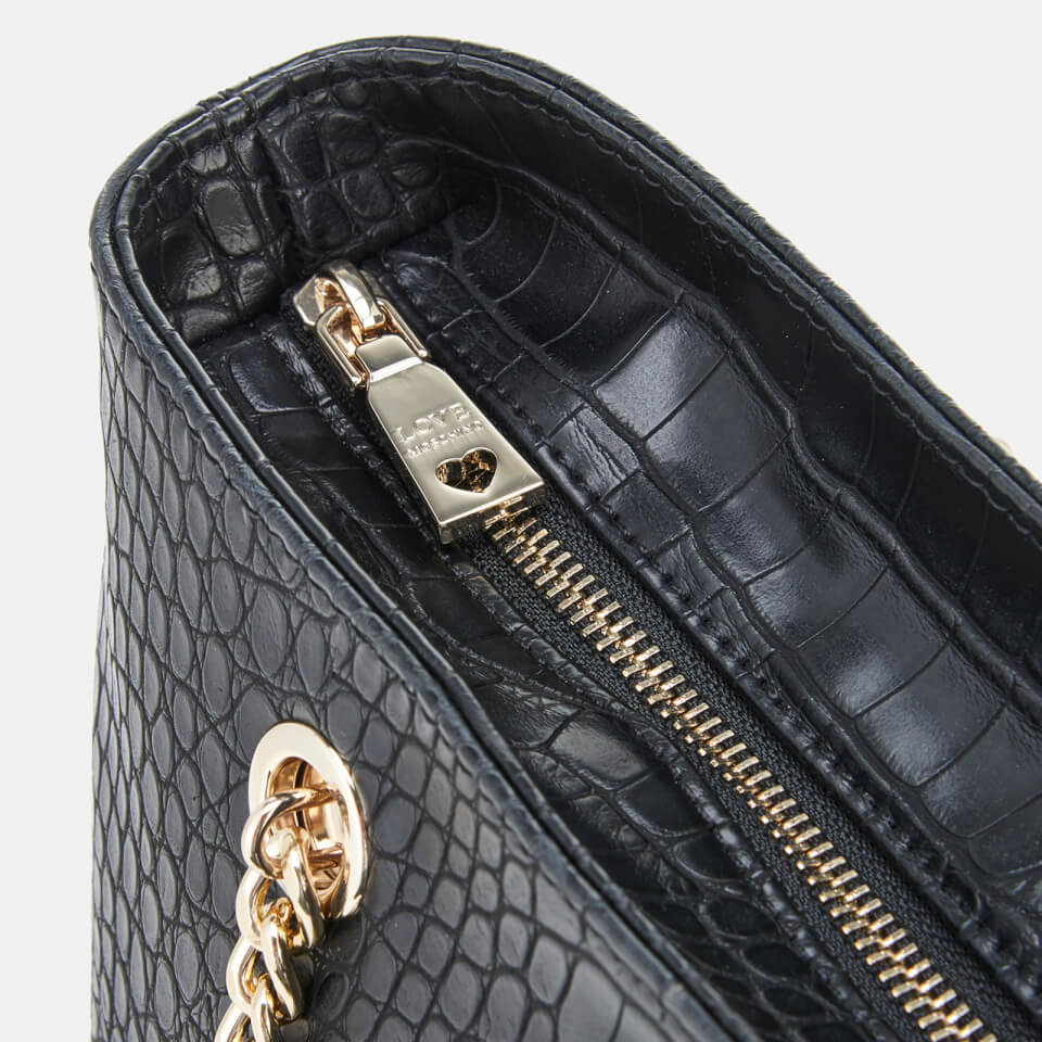 Love Moschino Women's Croc Shopper Tote Bag - Black