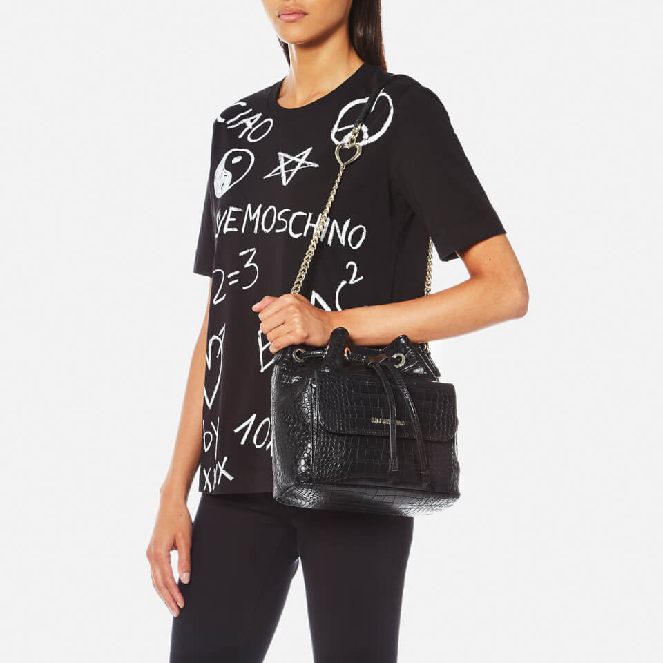 Love Moschino Women's Croc Bucket Bag - Black