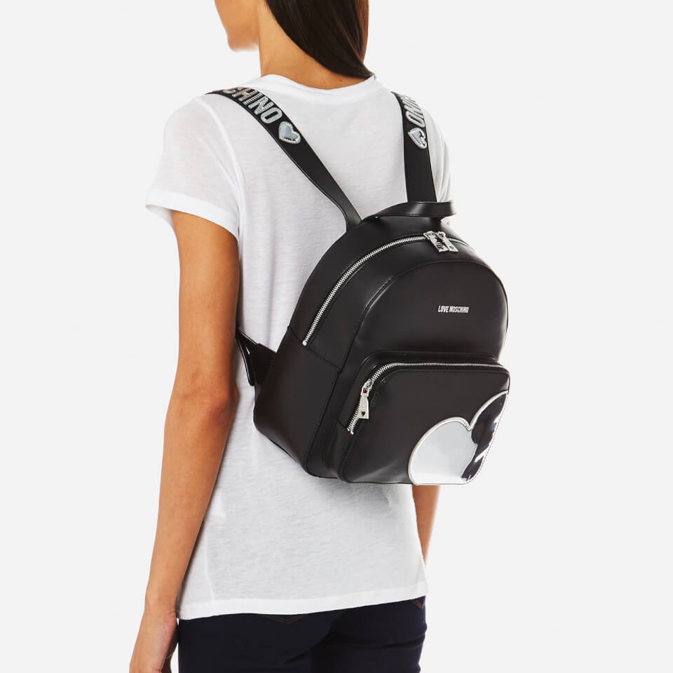 Love Moschino Women's Mirror Heart Backpack - Black