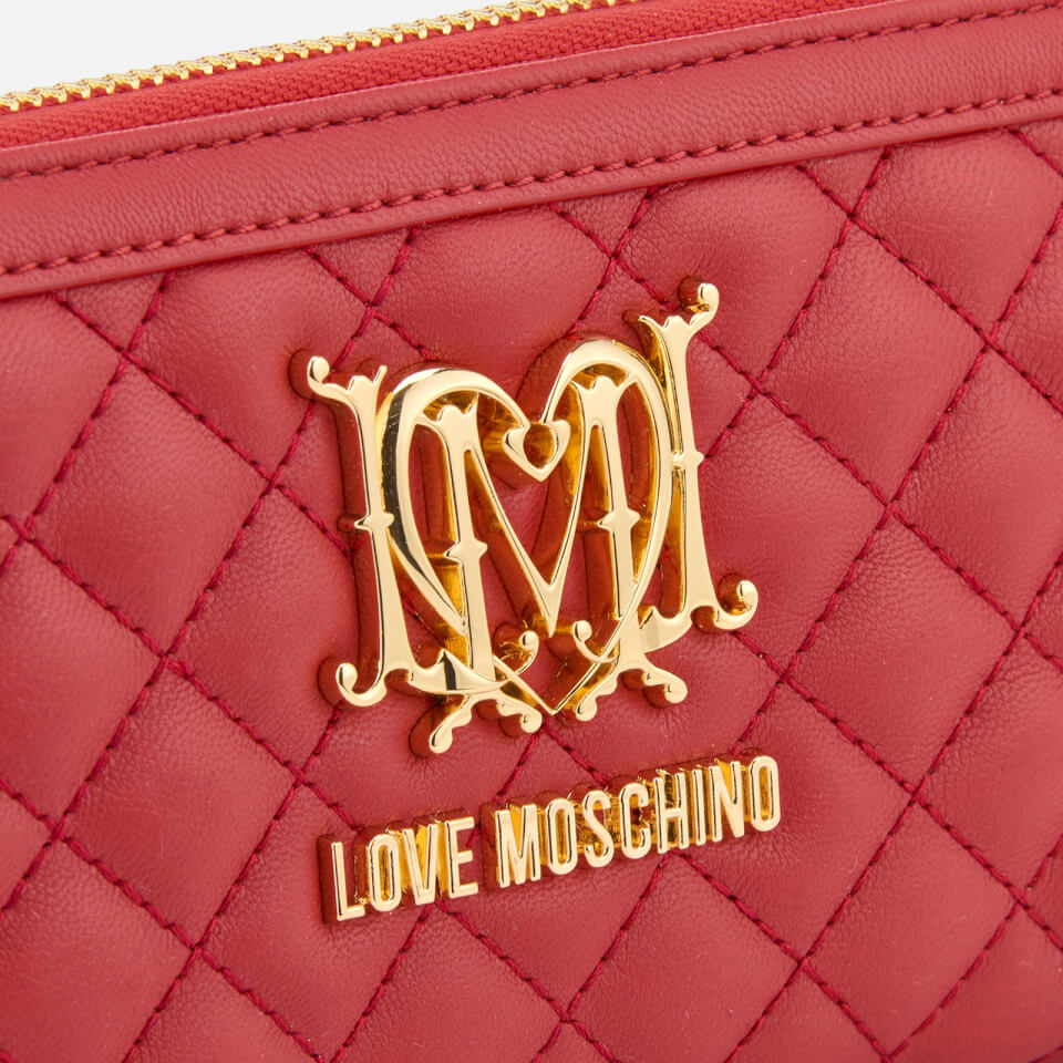 Love Moschino Women's Quilted Zip Around Purse - Red