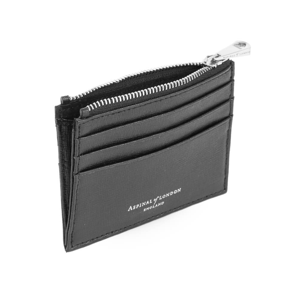 Aspinal of London Coin and Credit Card Case - Black