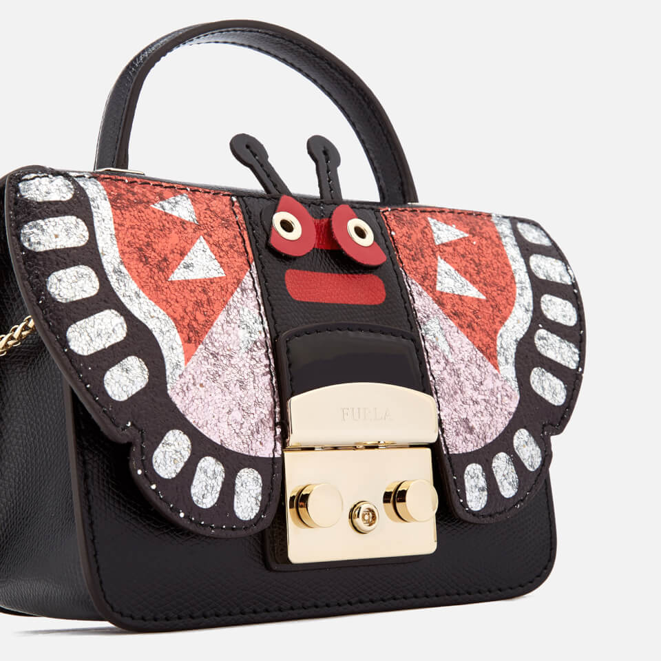 Furla Women's Metropolis Doodle Mini Top Handle Bag - Black/Ruby