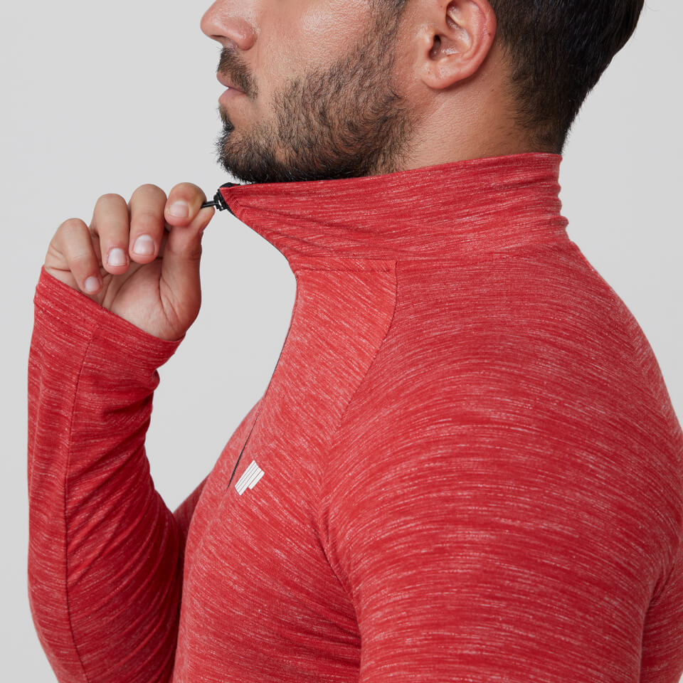 Performance Long-Sleeve ¼ Zip-Top - S - Red