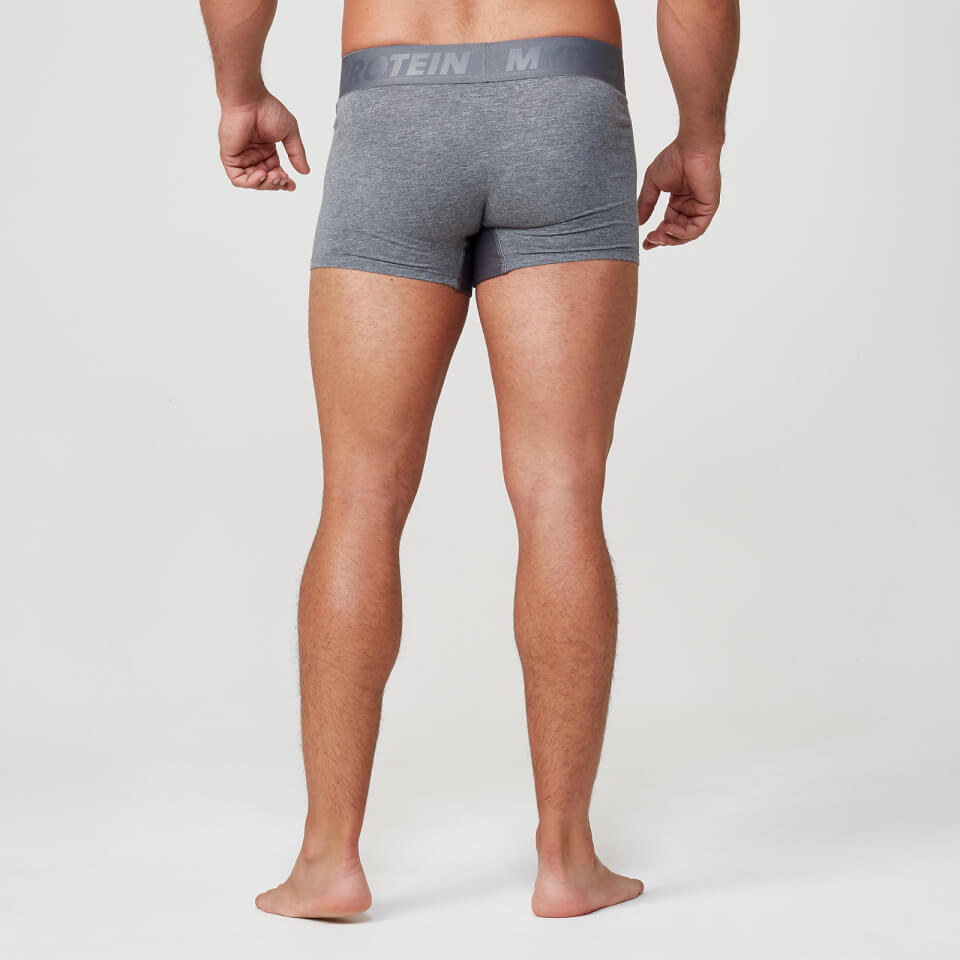 Men's 2 Pack Mid Boxers - Charcoal - S - Charcoal